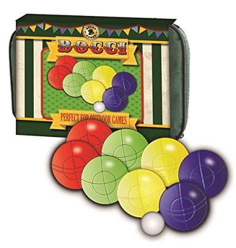 DISCOVERY CHANNEL Robert Frederick 8 Ball BOCCI Set-Vintage Green & White Stripe, Assorted, 50 x 30 x 10 cm
