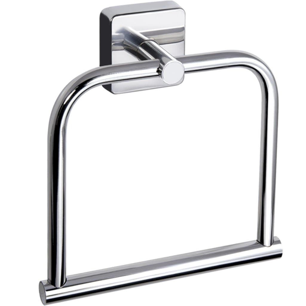 Kapitan Quattro Towel Ring Square Style Stainless Steel Bathroom Towel Hanger Holder 7.09 inches/ 18cm, AISI 304 18/10, Polished Finish, Wall Mounted Self Adhesive, Made in EU, 20 Years Warranty