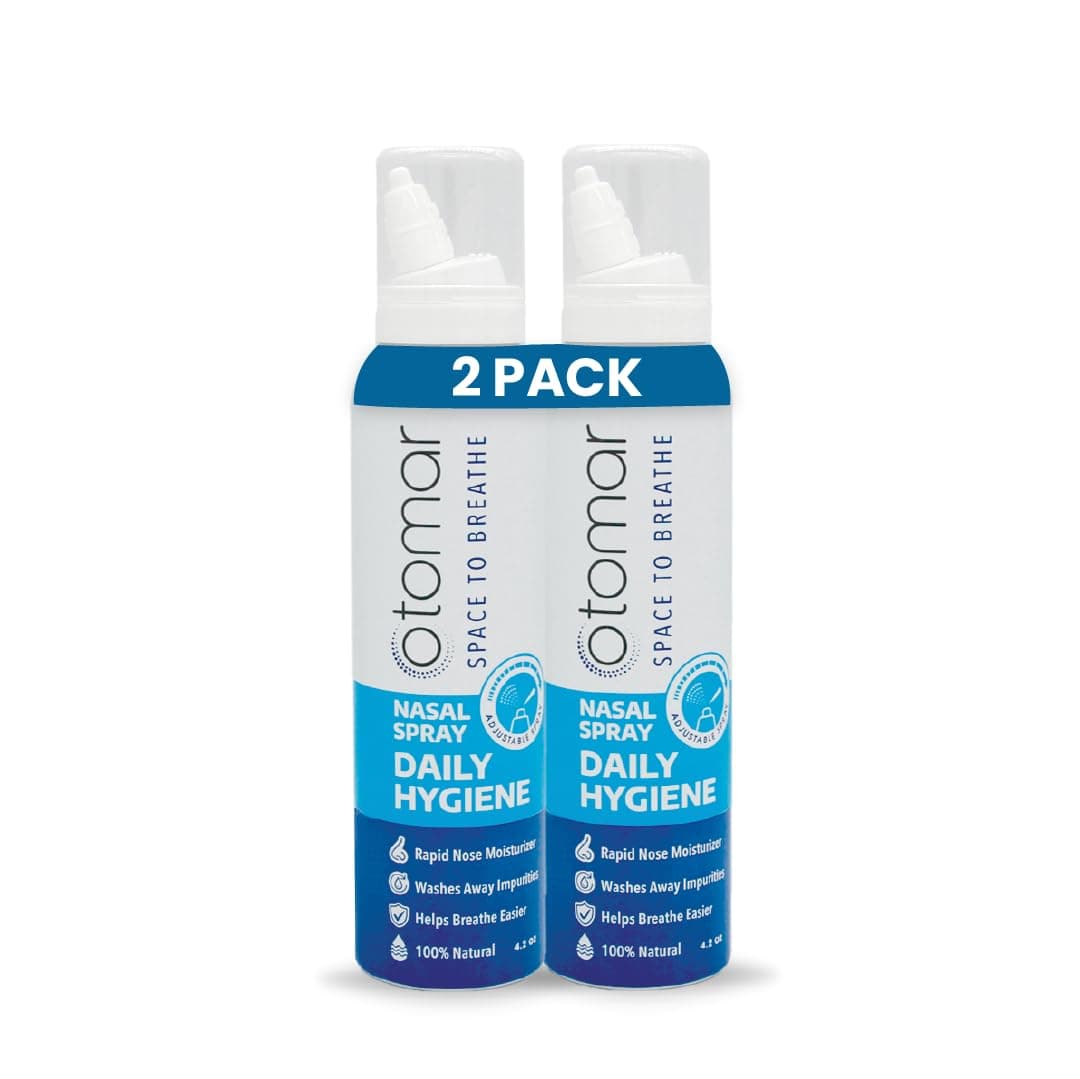 Adults Daily Hygiene Saline Nasal Spray, Sinus Rinse Nose Cleaner Saline Solution, Fast Mucus Relief Nasal Wash for Sinus Symptoms and Allergy Relief, Nose Moisturizer, 125ml Pack of 2