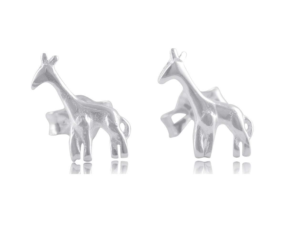 Sterling Silver Small Giraffe Stud Earrings for Adult Women and Teen Ladies 0.23in