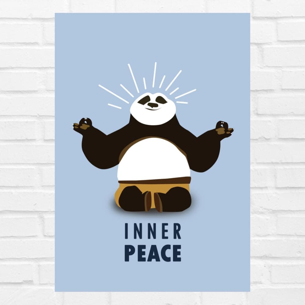 Good Hope - Inner Peace Panda Poster For Room & Office (13 Inch X 19 Inch, Rolled) Multicolor