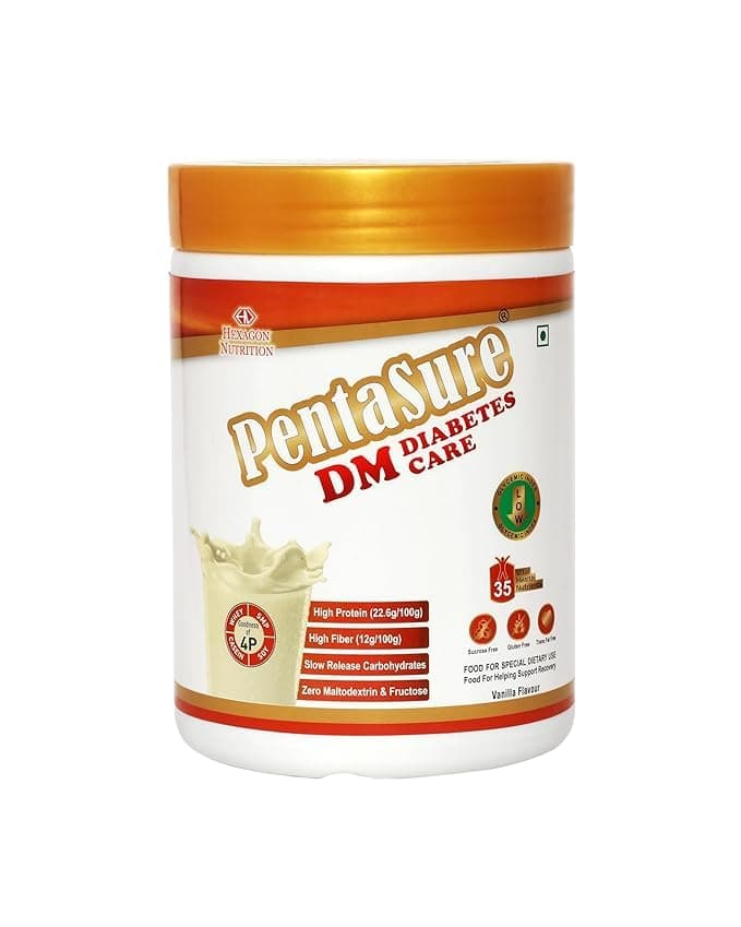 Dm Diabetes Care Nutrition Drink To Help Manage Blood Sugar Levels| Vanilla Flavor| 1 Kg | 4 Proteins| High Fiber & Zero Maltodextrin