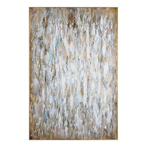 My Swanky Home Oversize 73" Abstract Canvas Wall Art | Bold Modern Metallic Accent Painting