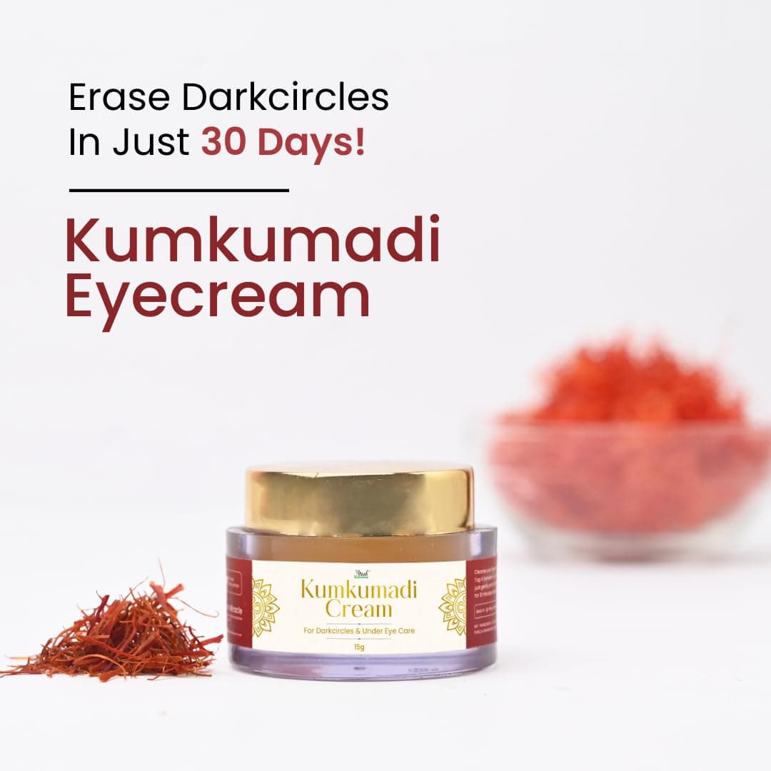 ARAAH SKIN MIRACLE - Kumkumadi Eye Cream For Fresh, Hydrated, Bright And Sparkling Eyes Also Reduces Puffiness And Wrinkles Around Eyes With The Goodness Of Almond Oil -15g