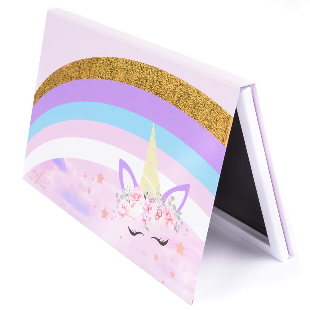 Allwon Magnetic Palette Unicorn Empty Makeup Palette with 30Pcs Adhesive Empty Palette Metal Stickers for Eyeshadow Lipstick Blush Powder