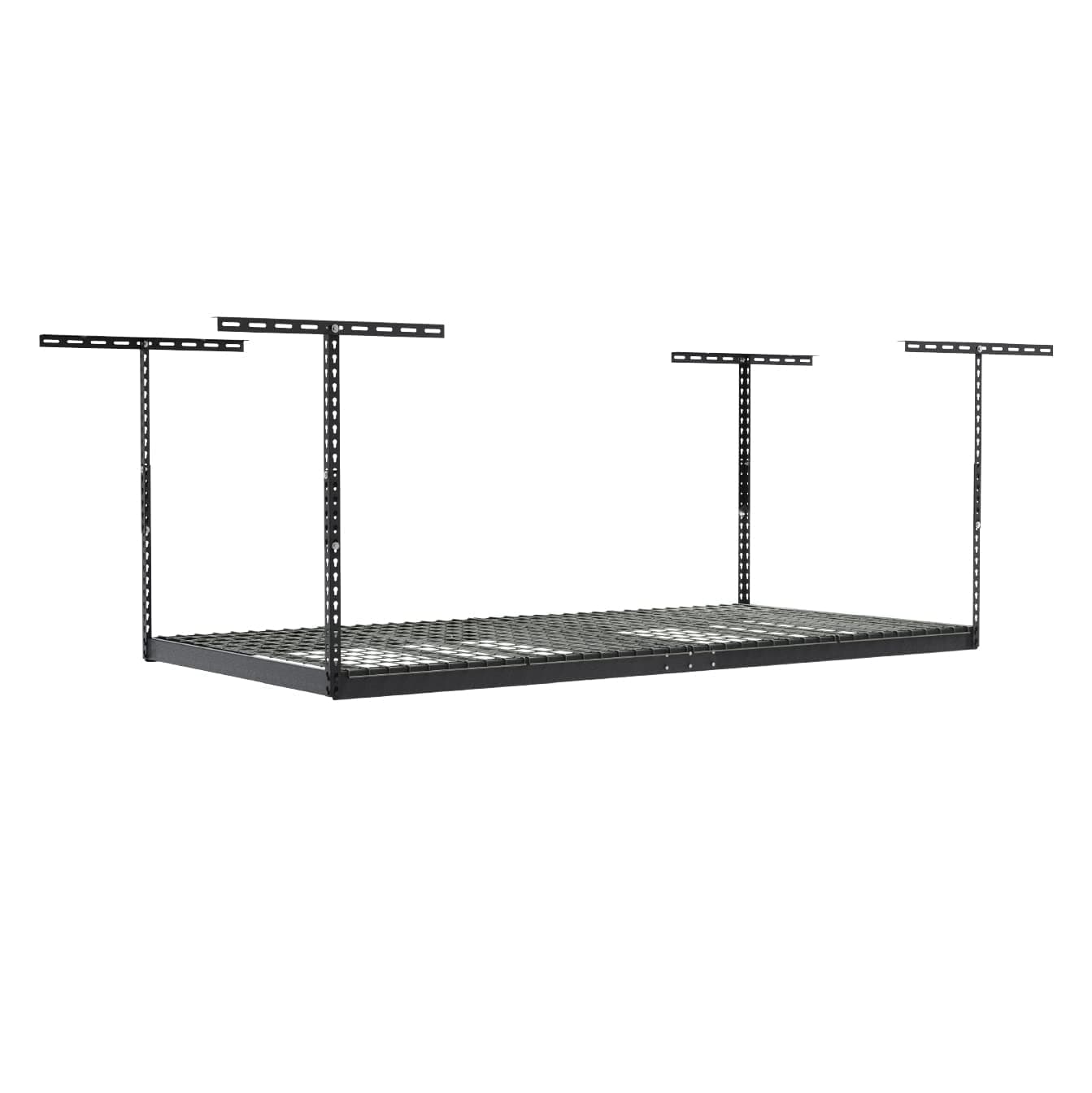 MonsterRax Overhead Garage Storage Rack - 4 x 8 Ceiling Rack for Garage Racks, Organization Shelving, Adjustable Hanging Shelf, Grey 18"- 33" Height Adjustment