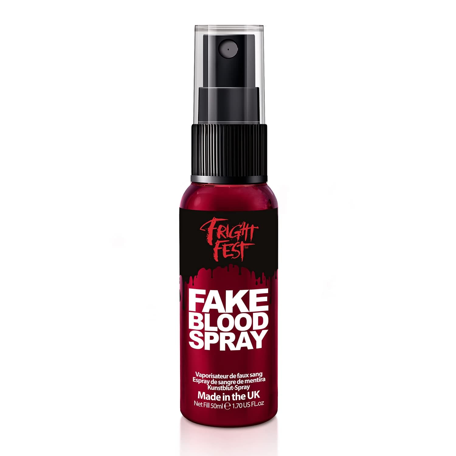 Fake Blood Spray 50ml Halloween Zombie Makeup SFX Pro Horror Make up Halloween Washable Fake Blood Face Paint for Clothes, Vampire, Zombie & Fancy Dress Up Coagulated Fake Blood, Made in UK