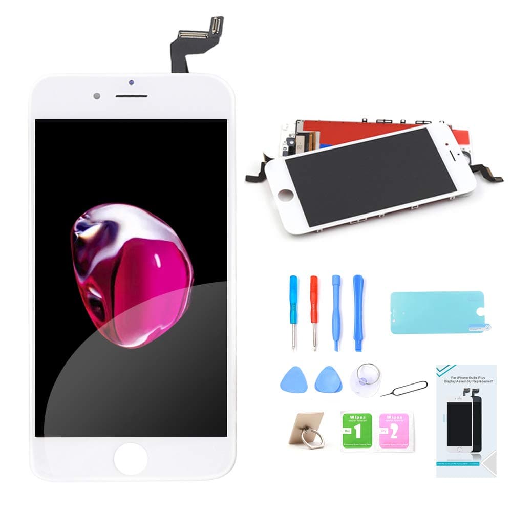 Ibaye Screen Replacement for iPhone 6S Plus (5.5 inch) White LCD Display + 3D Touch Screen Digitizer with Repair Kits Screen Protector