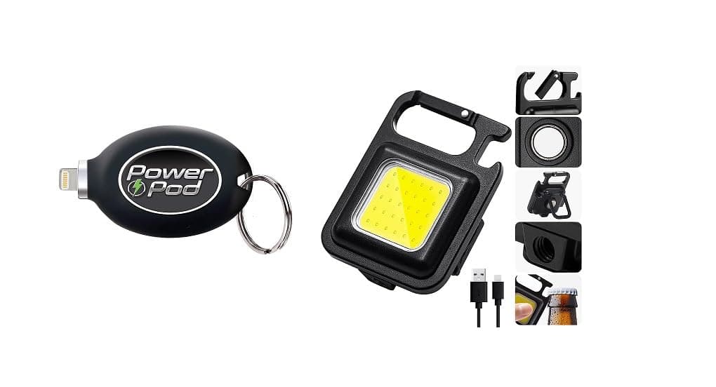 Royal Packer Power Pod Keychain Phone Charger,Mini Pocket Power Bank All I-Phone Model 5 to 11 PRO MAX,Airpods Portable Charger+ Keychain Led Light Magnetic Rechargeable Emergency Light (Combo Pack)