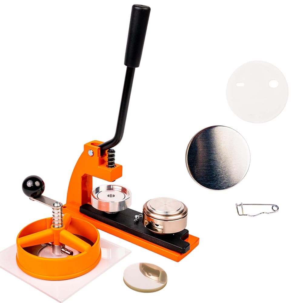 eBadges 45mm Badge Maker Kit with 500 Badges | UK Made Metal Badge Machine, Circle Cutter & Board | Interchangeable Dies 25, 38, 58, 77mm | Make Your Own Badges, Magnets, Keyrings, Crafts & Gifts