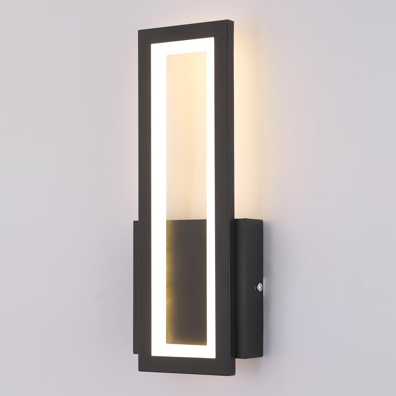 YT YATAI LIGHTING LED Wall Light, Modern Black Fixture for Living Room & Bedroom, Adjustable Color Temperature (15W)