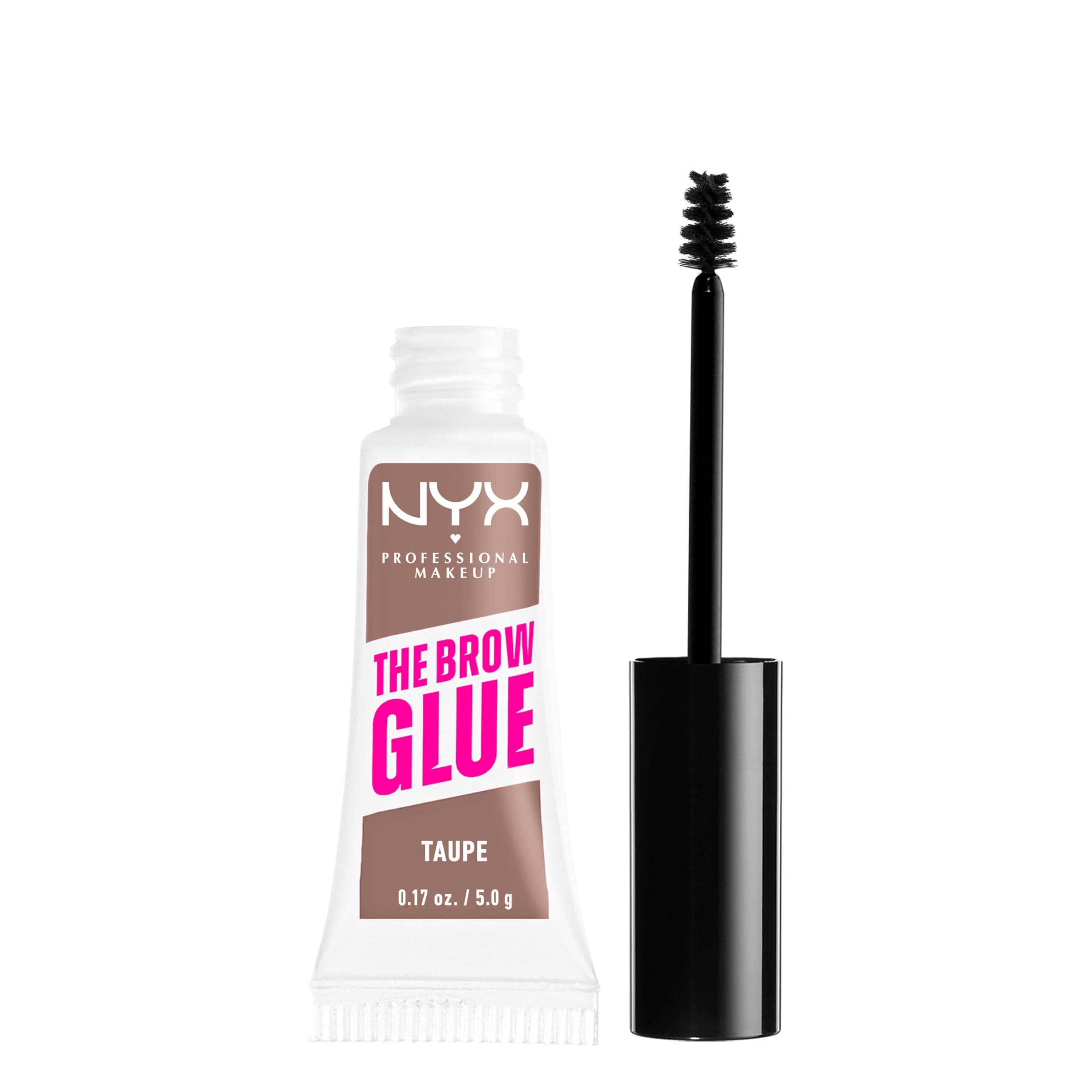 NYX Professional Makeup Brow Gel, The Brow Glue, Tinted Eye Brow Gel, Instant Brow Styler for Laminated Brow Look with 24 Hour Extreme Hold, Non-Sticky, Taupe