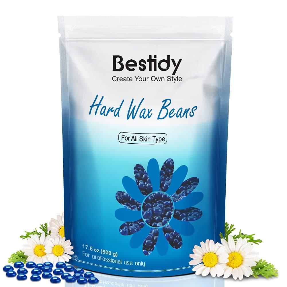 Bestidy Hard Wax Beads for Hair Removal, Waxing Beads for Coarse Hair, 500g Refill Wax Beads for Wax Warmer, Home Waxing for All Body and Brazilian Bikini Areas, Women Men(500g)