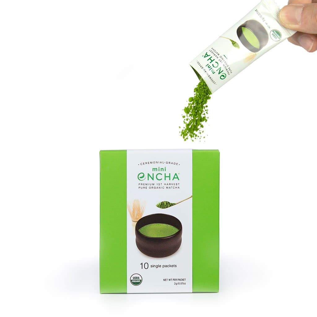 Encha Ceremonial Organic Matcha Single Packets (USDA Organic Certificate and Antioxidant Content Listed, Premium First Harvest Directly from Farm in Uji, Japan, 10 Individual Packets)