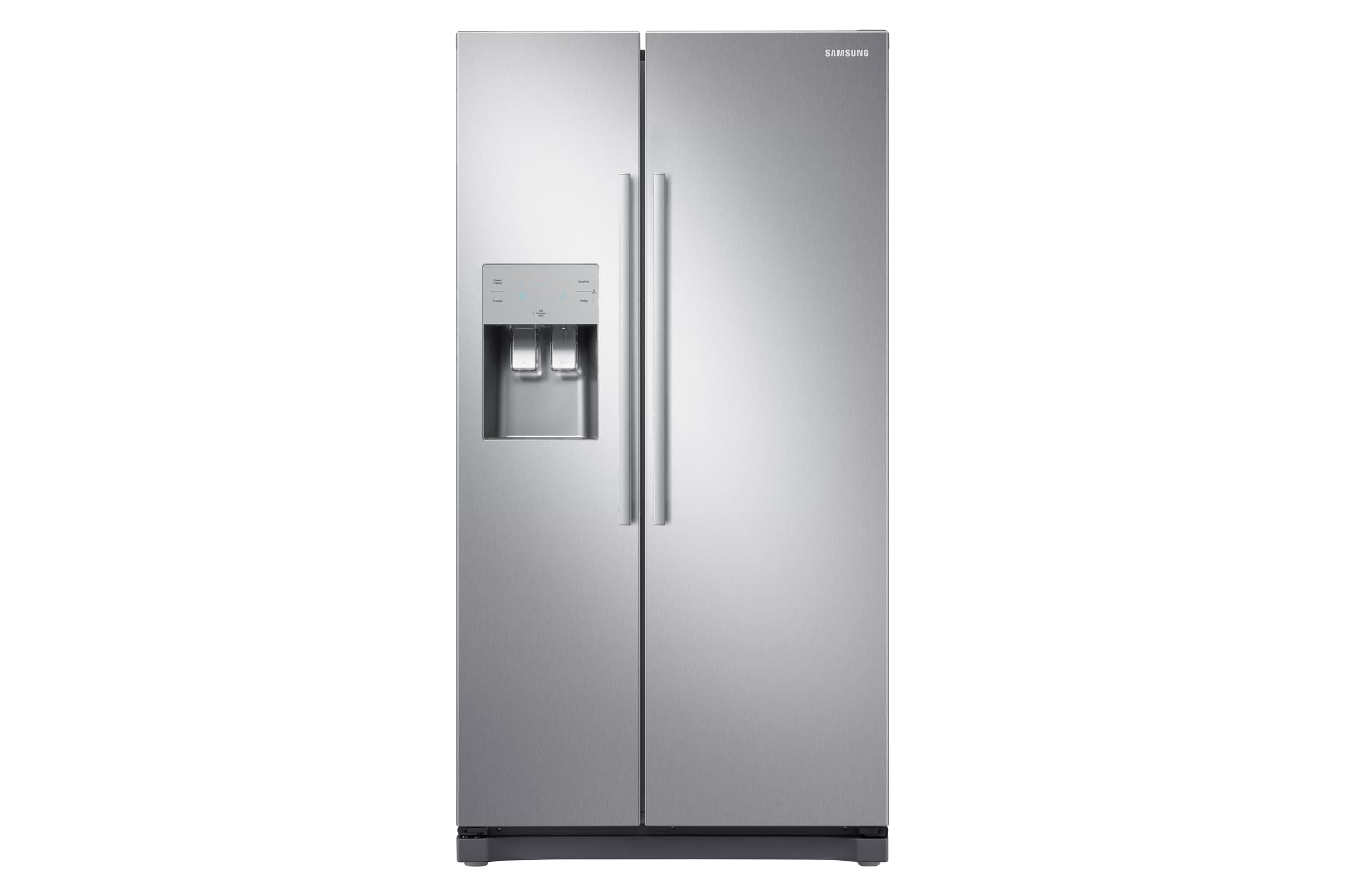 Samsung RS50N3513SL Freestanding American Fridge Freezer with Digital Inverter Technology, Plumbed-In Water and Ice Dispenser, 501 Litre, 91 cm wide, Clean Steel [Energy Class F]