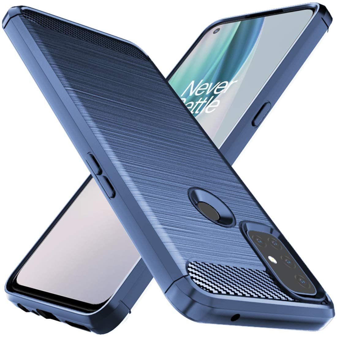 Osophter for Oneplus Nord N10 Case Shock-Absorption Flexible TPU Rubber Protective Cell Phone Cover for Oneplus Nord N10 5G(Navy Blue)