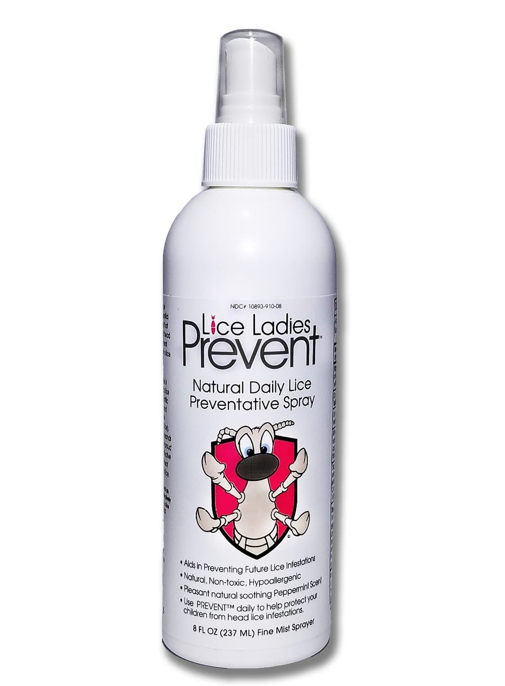 Prevent/Natural Daily Lice Preventative Spray/Non-Toxic homeopathic lice Repellent with Soothing Peppermint Scent / 8 oz Spray Bottle