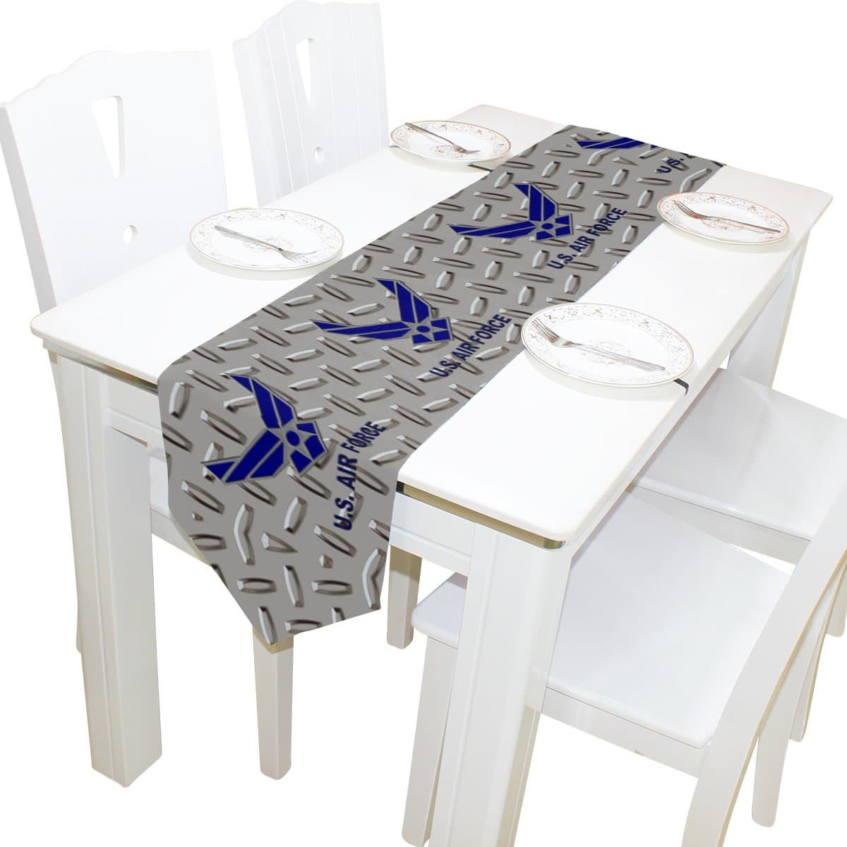 Abbylife US Air Force USAF 13" X 90" Rectangle Table Runner Polyester Tablecloth Placemat for Office Kitchen Dining Wedding Party Home Decor