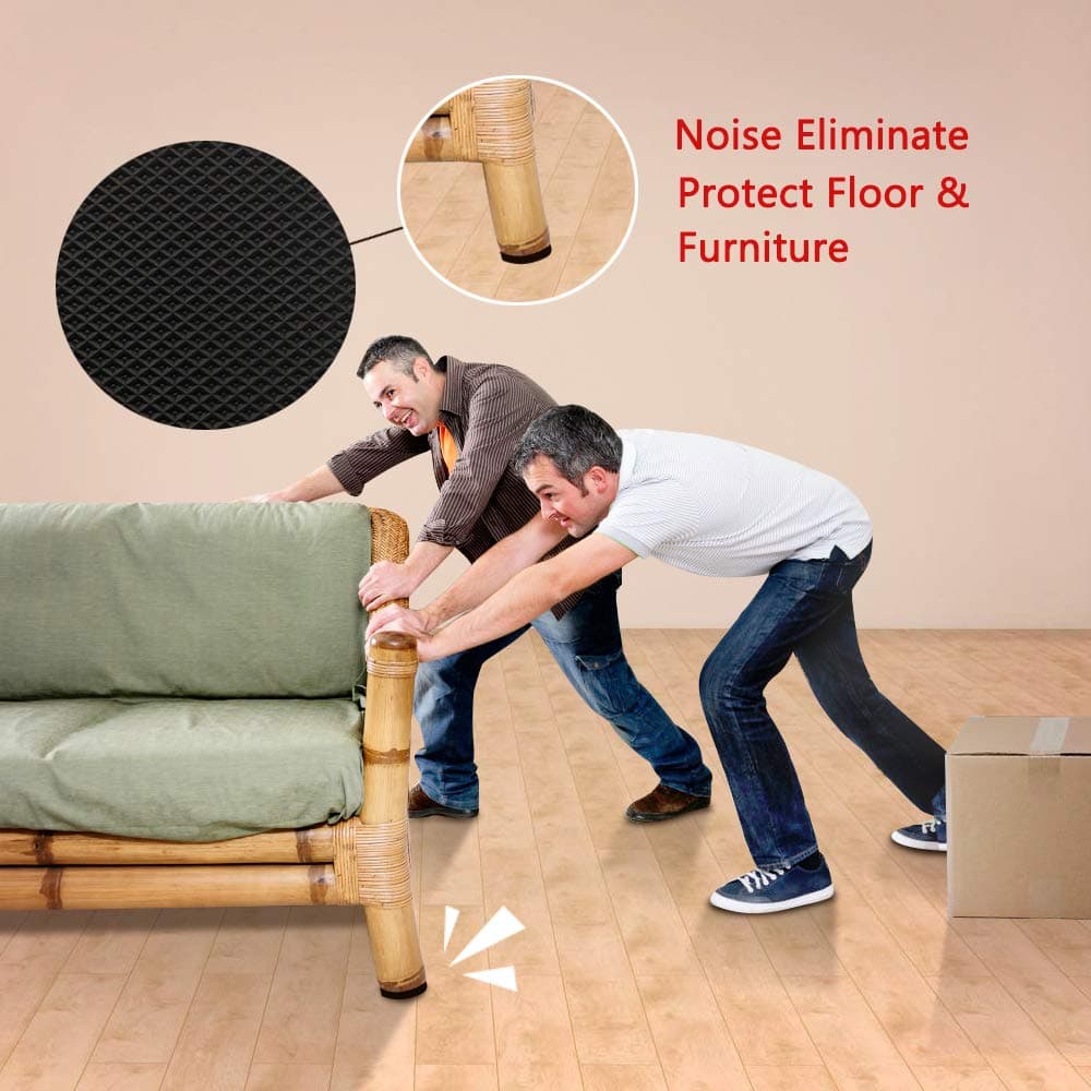 Non Slip Furniture Pads - 16pcs 3'' Grippers, Self Adhesive Rubber Feet, Anti Slide Protectors for Hardwood Floors