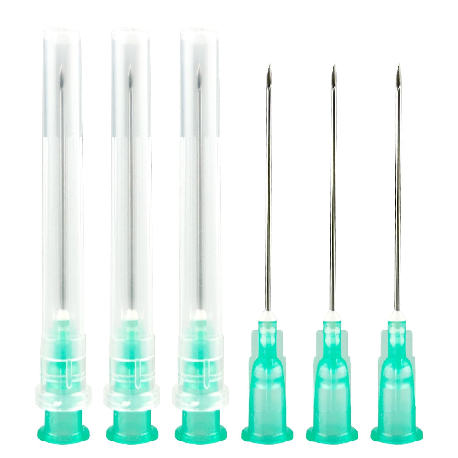 100Pack -21Ga 1.5inch(38mm) Dispensing Needle,Individual Package of Injection Syringe Accessories with Luer Lock,Suitable for Refilling Liquid, Inks,Livestock and Industry(0.8*38mm)…