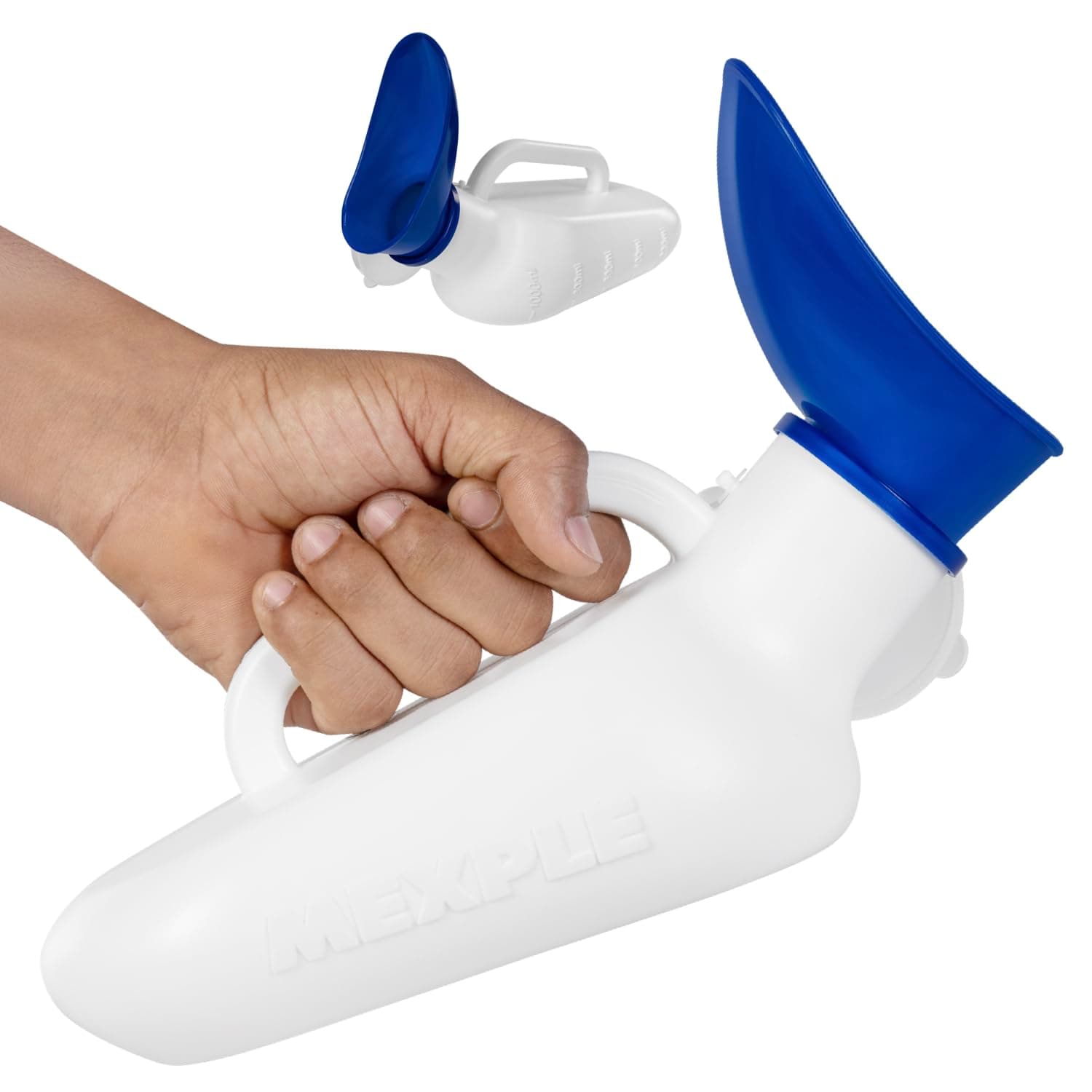 - MEXPLE Unisex Peepod Urinal Pot | Pee Funnel | Portable & Safe Medical Grade Urine Pot With Female Cup Â – 1000ML | Urine Bottle For bed Patients | For Women & Men - White