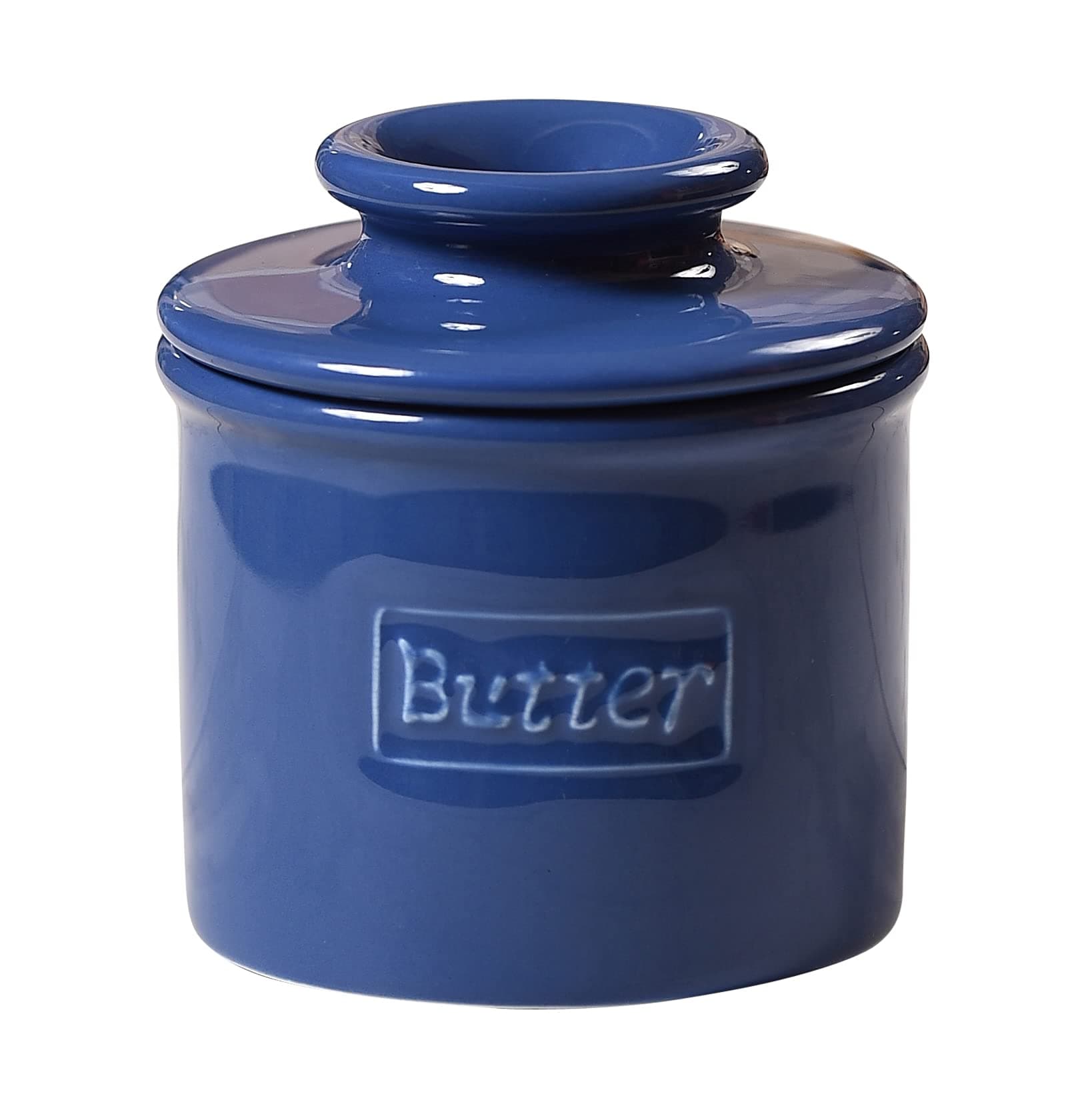 Butter BellThe Original Crock by L. Tremain, Cafe Collection Retro Café Royal Blue