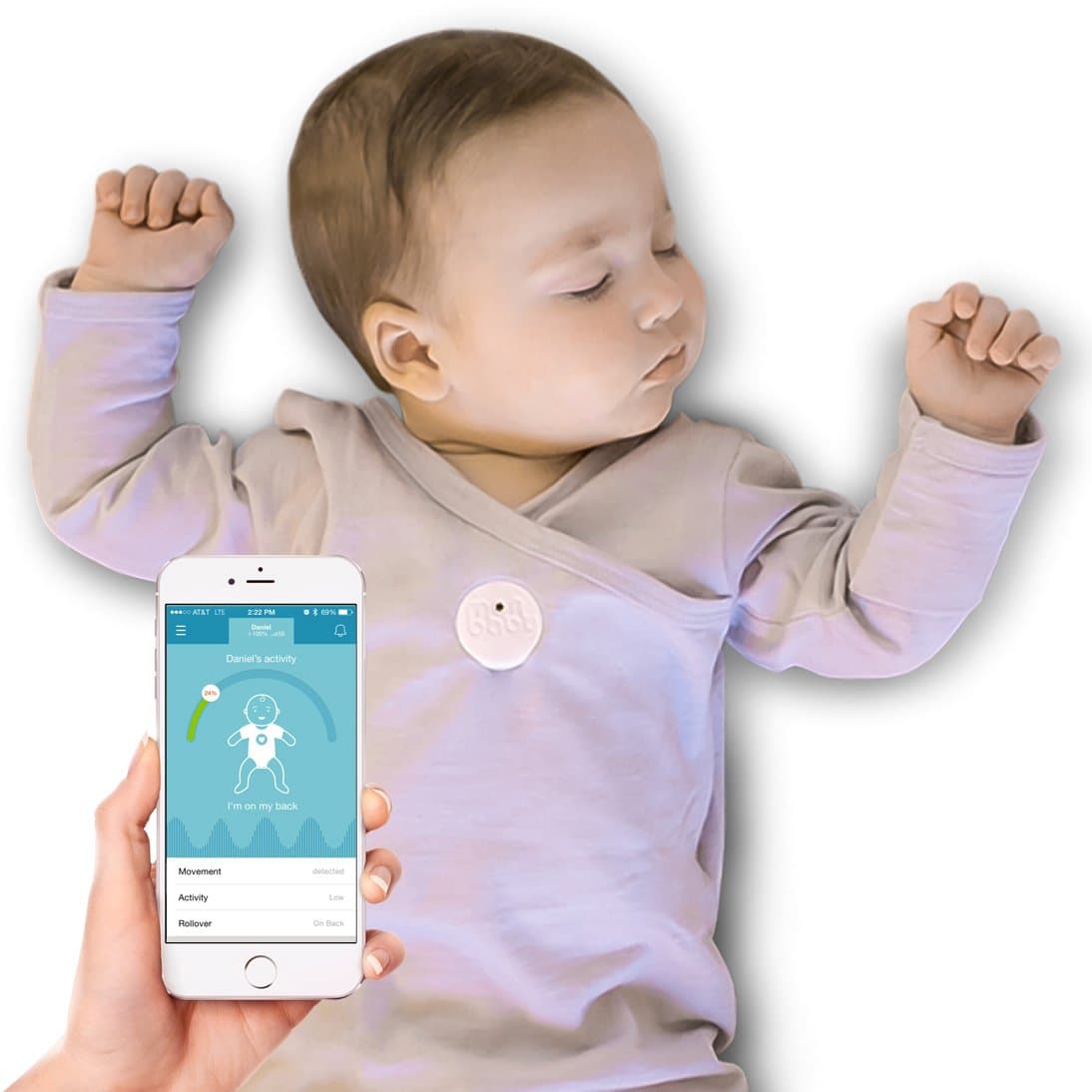 Baby Monitor for Breathing and Movement (White)