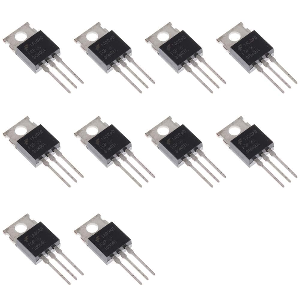 10pcs FQP30N06L FQP30N06 30N06 30N06L N-Channel MOSFET Transistor 32 A/60 V,3-Pin TO-220