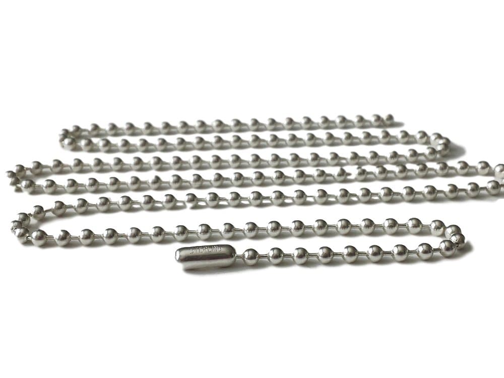 Chain Necklace Sterling Silver Ball Chain Replacement Chain for Military Dog Tags (22 inch)