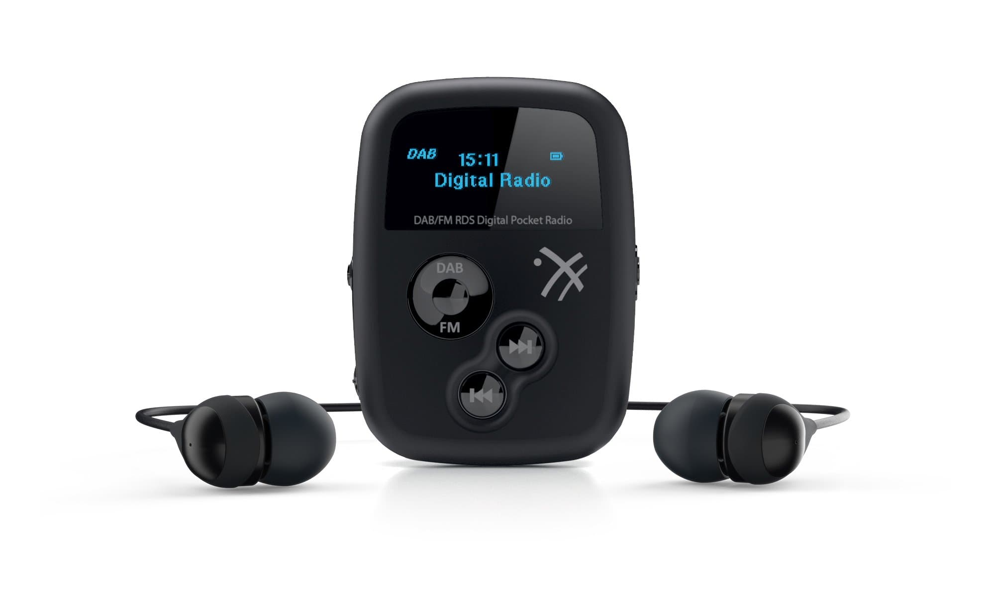 The smallest pocket DAB radio available. OXX Clip pocket Radio DAB/DAB+/FM (RDS) soft black rubber finish. The highly portable radio comes with 2 pairs of high quality OXX earphones and a rechargeable battery that will last for approx. 8 hours (DAB radio) / 22 hours(FM radio)