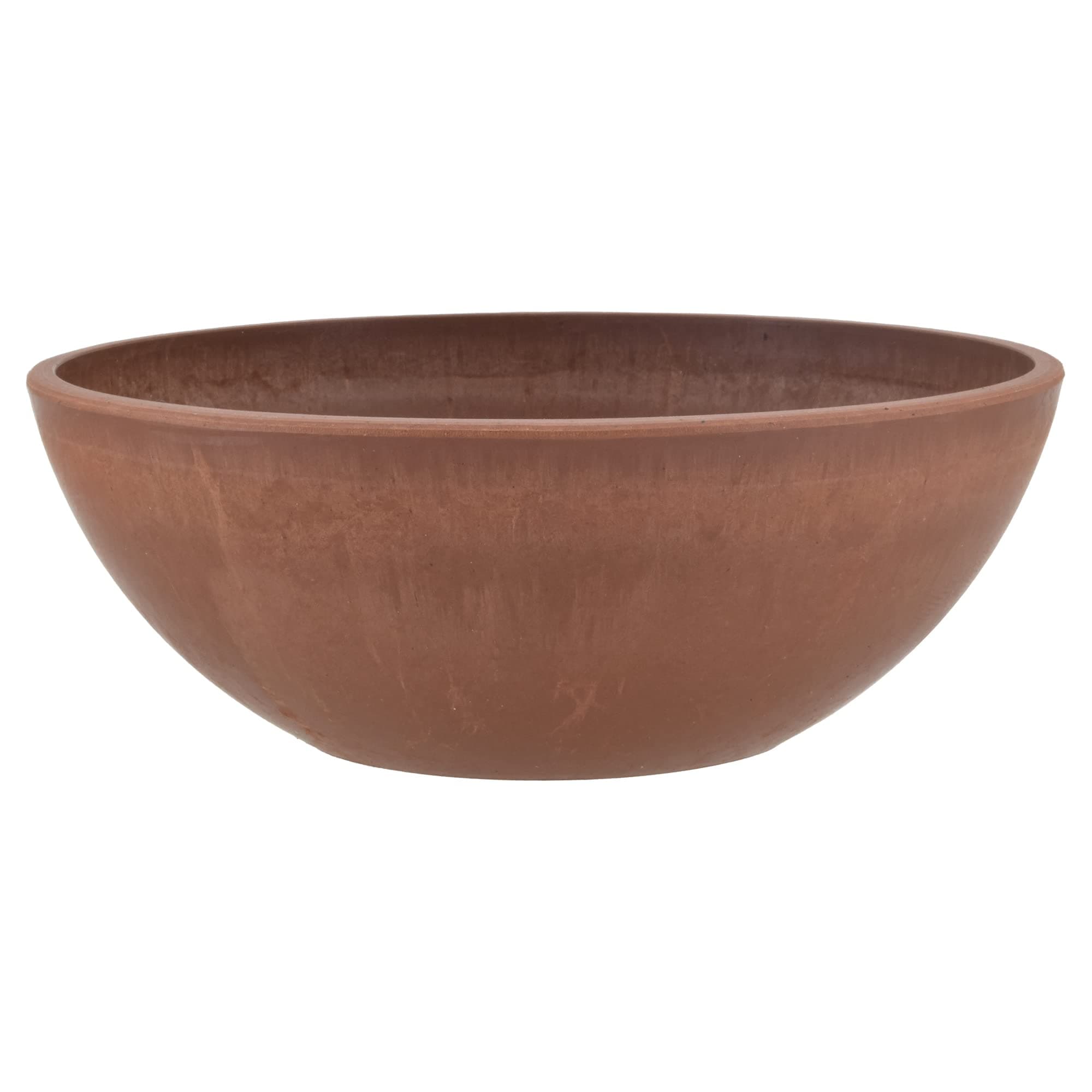 PSW Pot Collection M30TC 8-inch Plastic/Stone/Wood Composite Low Bowl Planter – No Drainage Hole (Drillable), Shallow Indoor/Outer Pot for Succulents, Bonsai, Fairy Gardens, Herbs, Terra Cotta Color