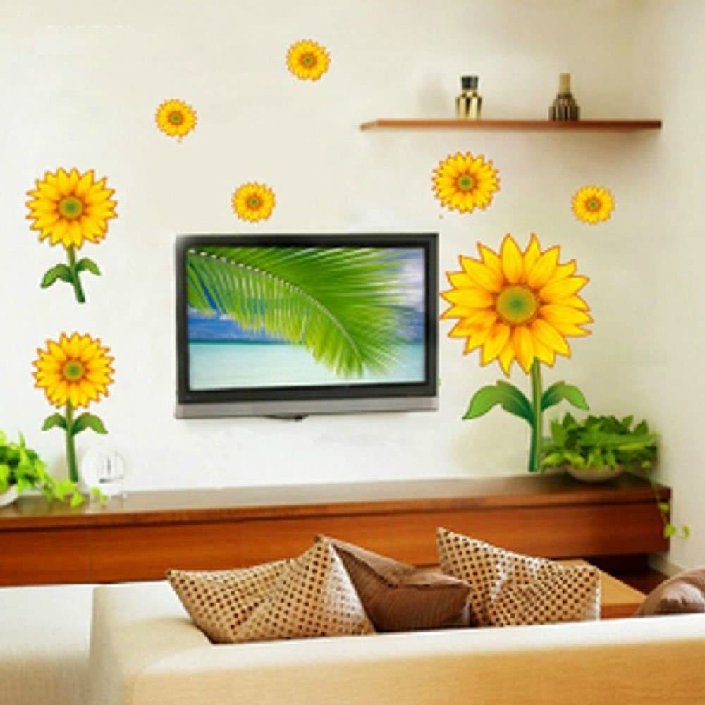 DIY Sunflower Butterfly Wall Sticker Decals LY6904