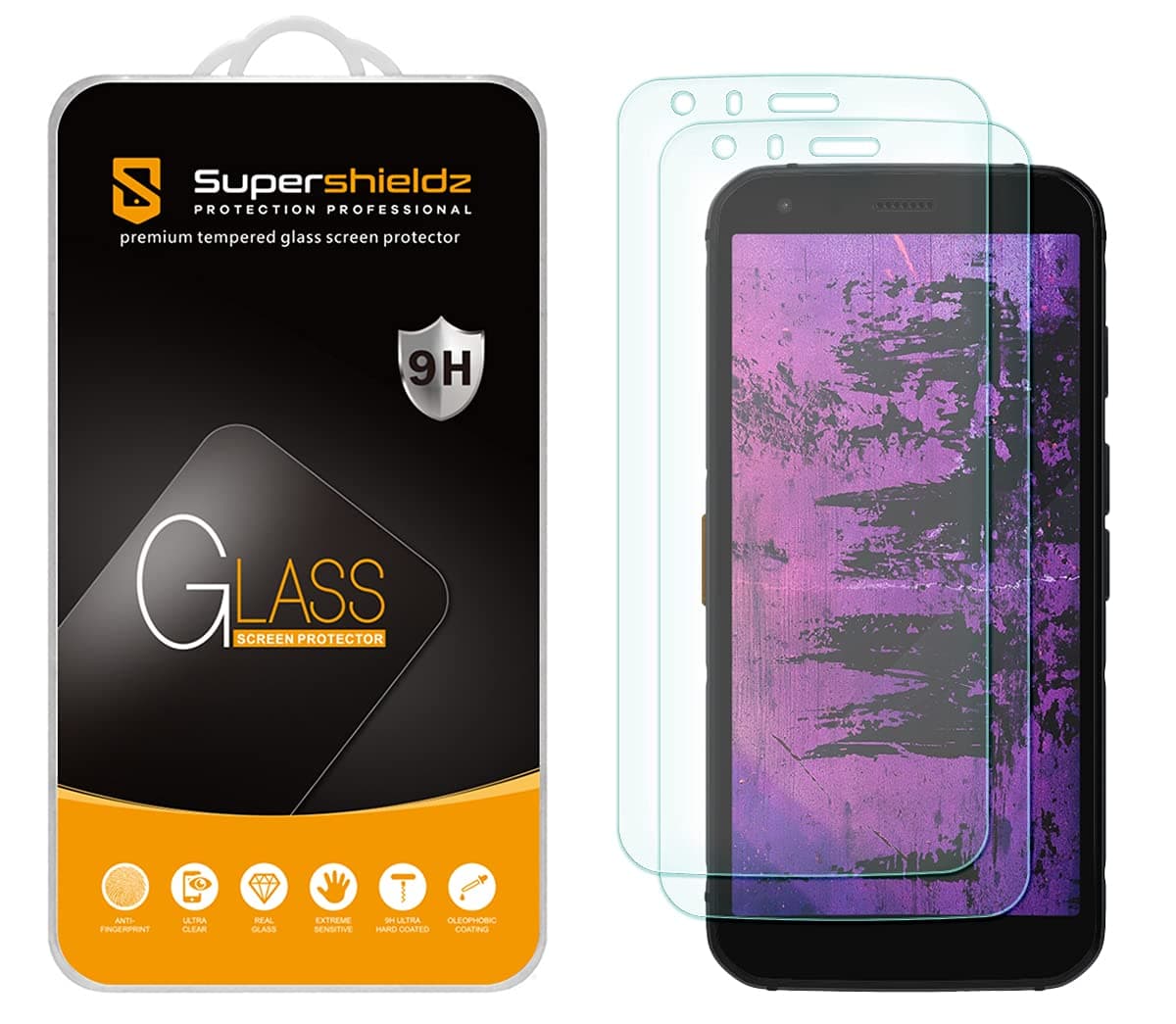 Supershieldz (2 Pack) Designed for CAT S62 and S62 Pro Tempered Glass Screen Protector, Anti Scratch, Bubble Free