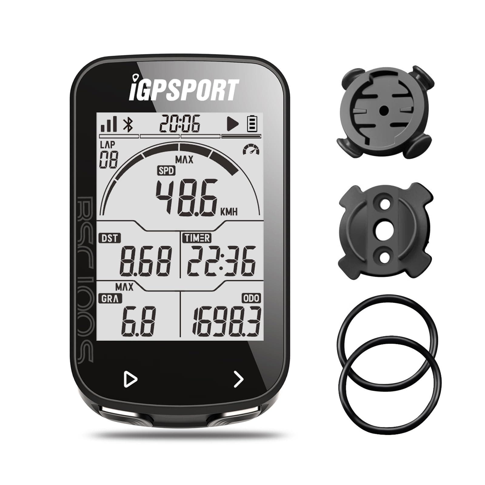iGPSPORT BSC100S GPS Bike Computer Wireless, 2.6 inch LCD Display 40H Rechargeable Waterproof Cycling Computer (BSC100S)