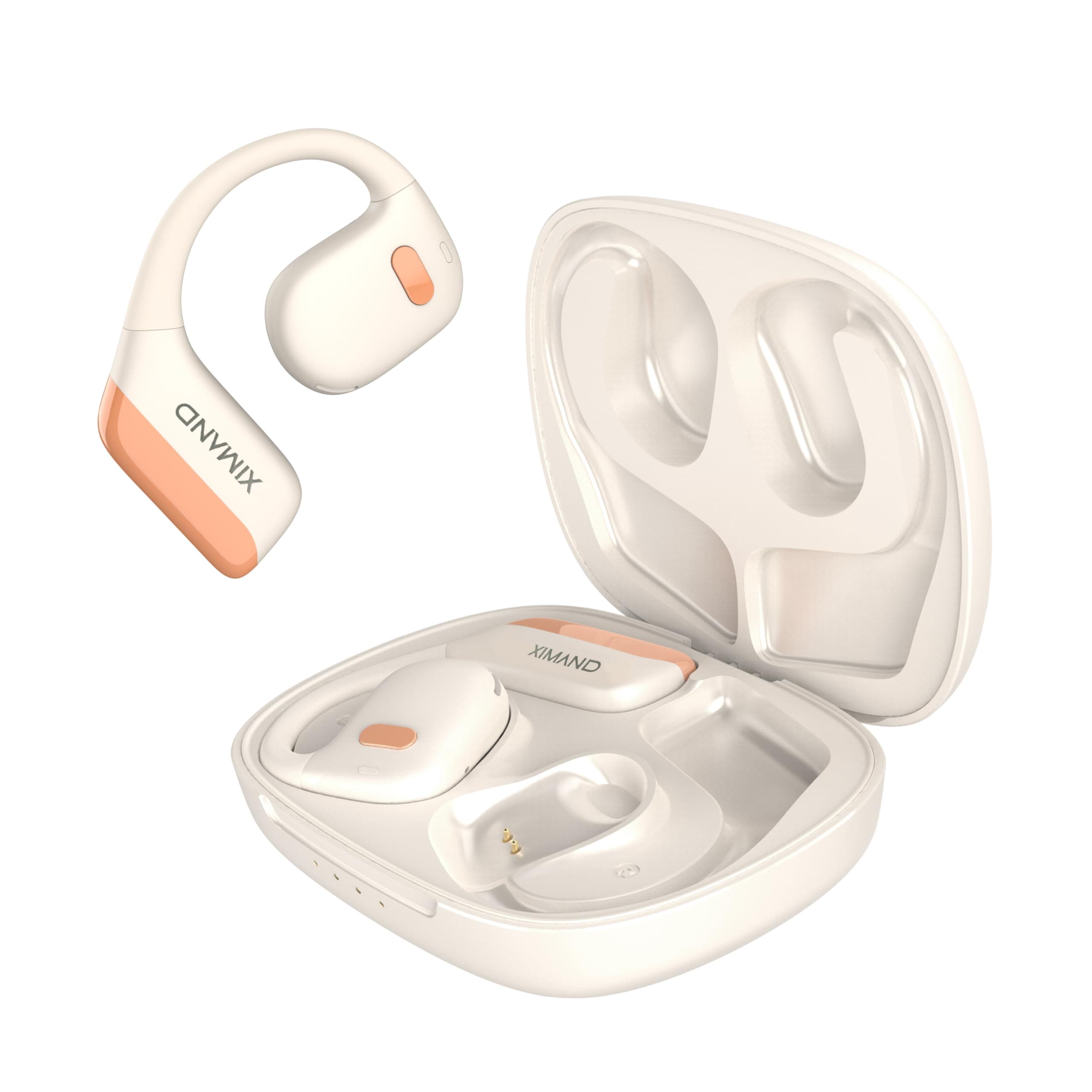 Open Ear Wireless Bluetooth Headphones Stereo Sound Air-Conduction Wireless Charging Case, 6HRS Playtime Lightweight IPX5 Sweat Resistant Sport Earbuds for Sport Workout Running