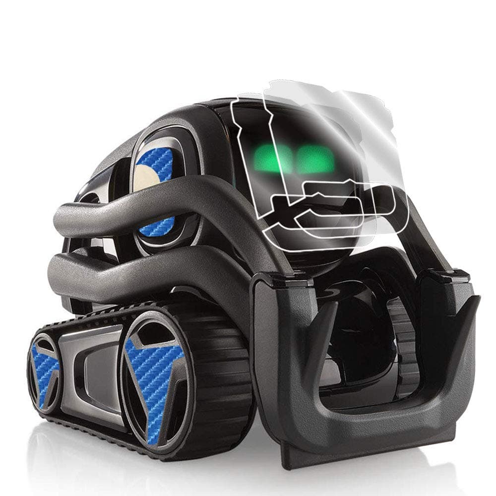 for Vector Robot Face Screen Guard Decoration KIT Protector from Unexpected Attacks of Kids and Pets.Include Wheels&Body Set 7 Units Decals+2 Units Screen Protector (Blue Carbon Fiber (4D))