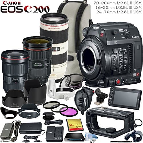 Canon EOS C200 EF Cinema Camera with Triple L Series Zoom Lens Bundle