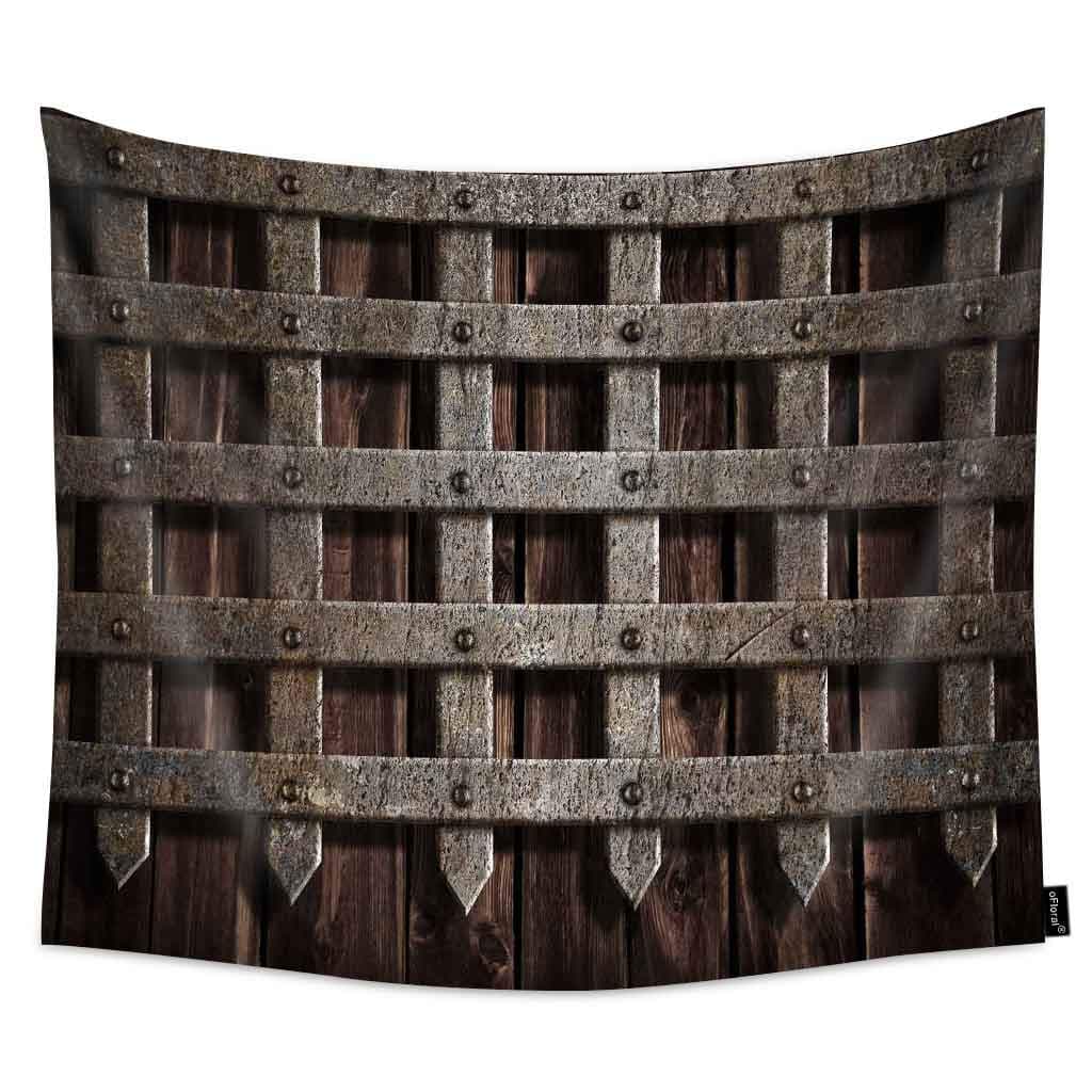 oFloral Medieval Castle Wall or Metal Gate Tapestry Wall Hanging Tapestries for Kids Bedroom Living Room Dorm Home Décor 40x60 Inches