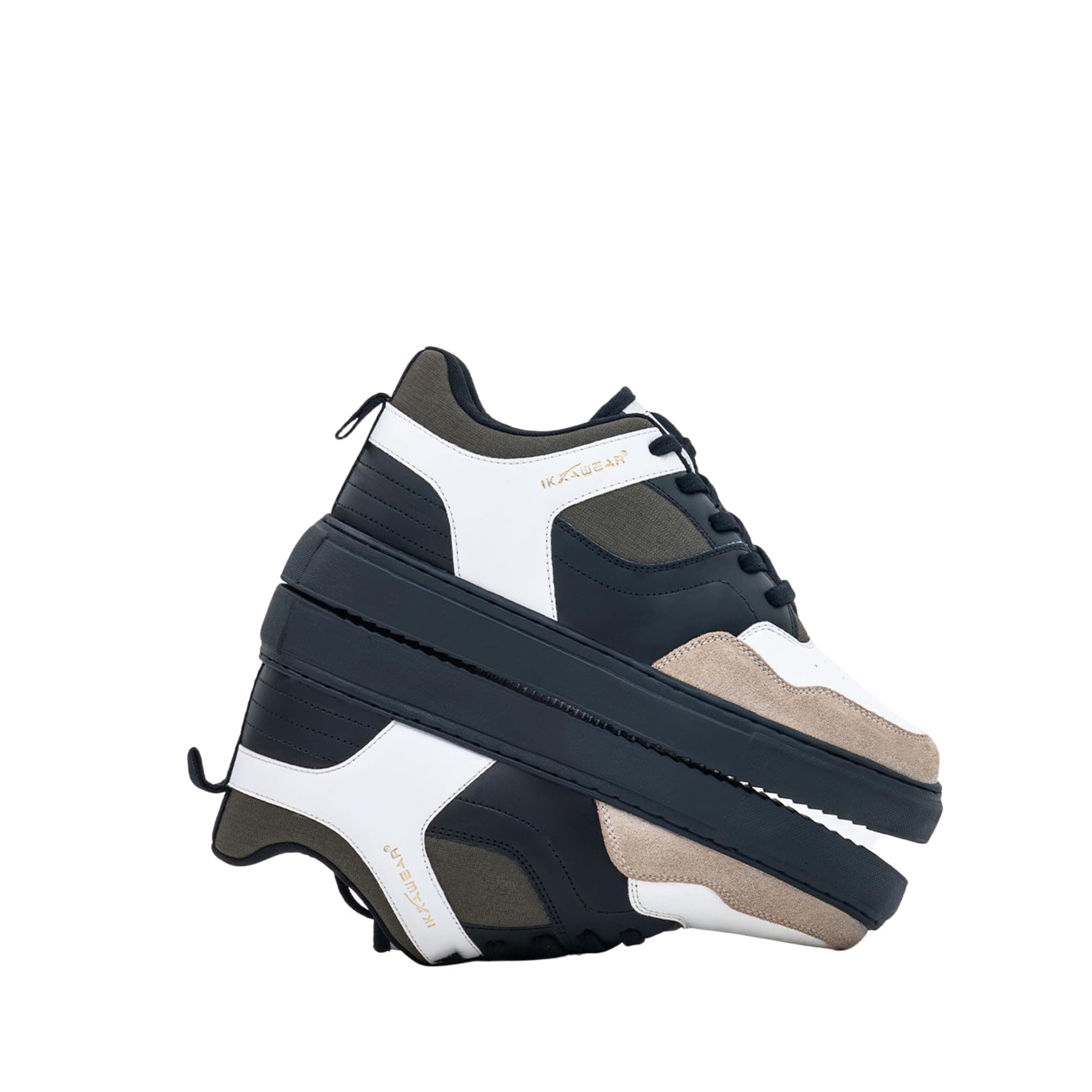 IKKAWEAR Glyder (Black & White) Men Sneakers | Casual Shoes for Men | Sneakers Shoes for Men | Lightweight Under 300gm Casual Sneakers for Men