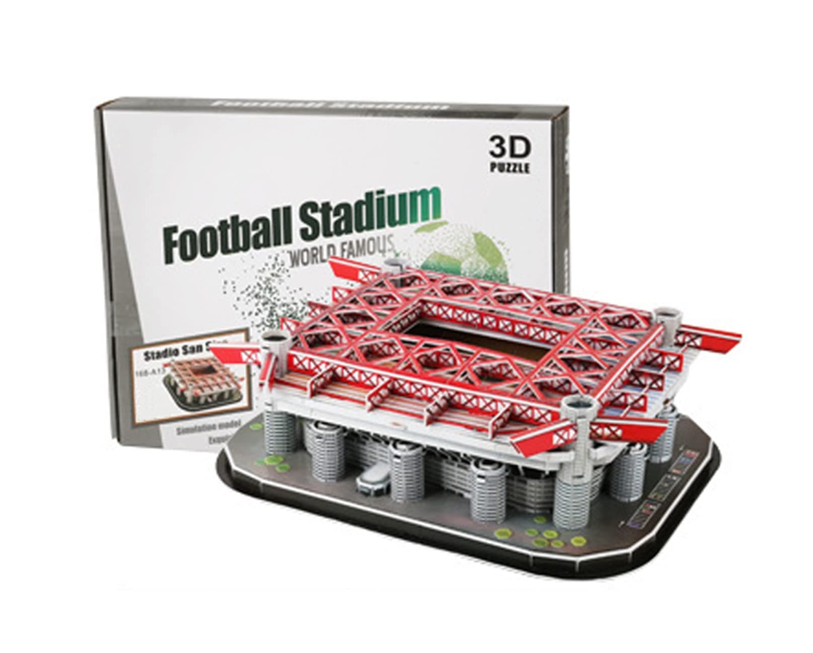 Yx-outdoor Stadio San Siro 3D Puzzle,AC MILAN Football Stadium replica model,Architectural Landmark Gifts for Football Fans (35 * 26 * 11.5 cm)