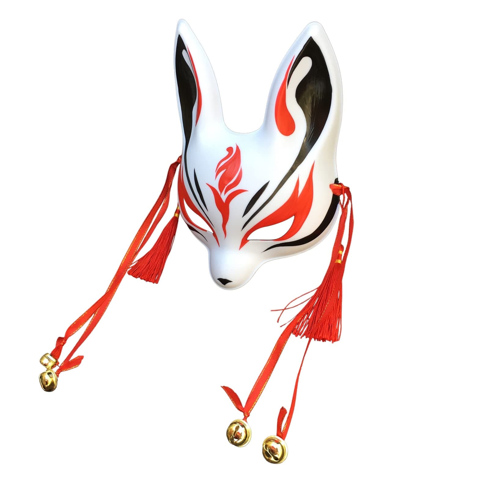 YangYong Little Bunny Kitsune Mask, Traditional Japanese Cosplay Rabbit Fox Kabuki Mask Kimono Costume Accessories Room Decor