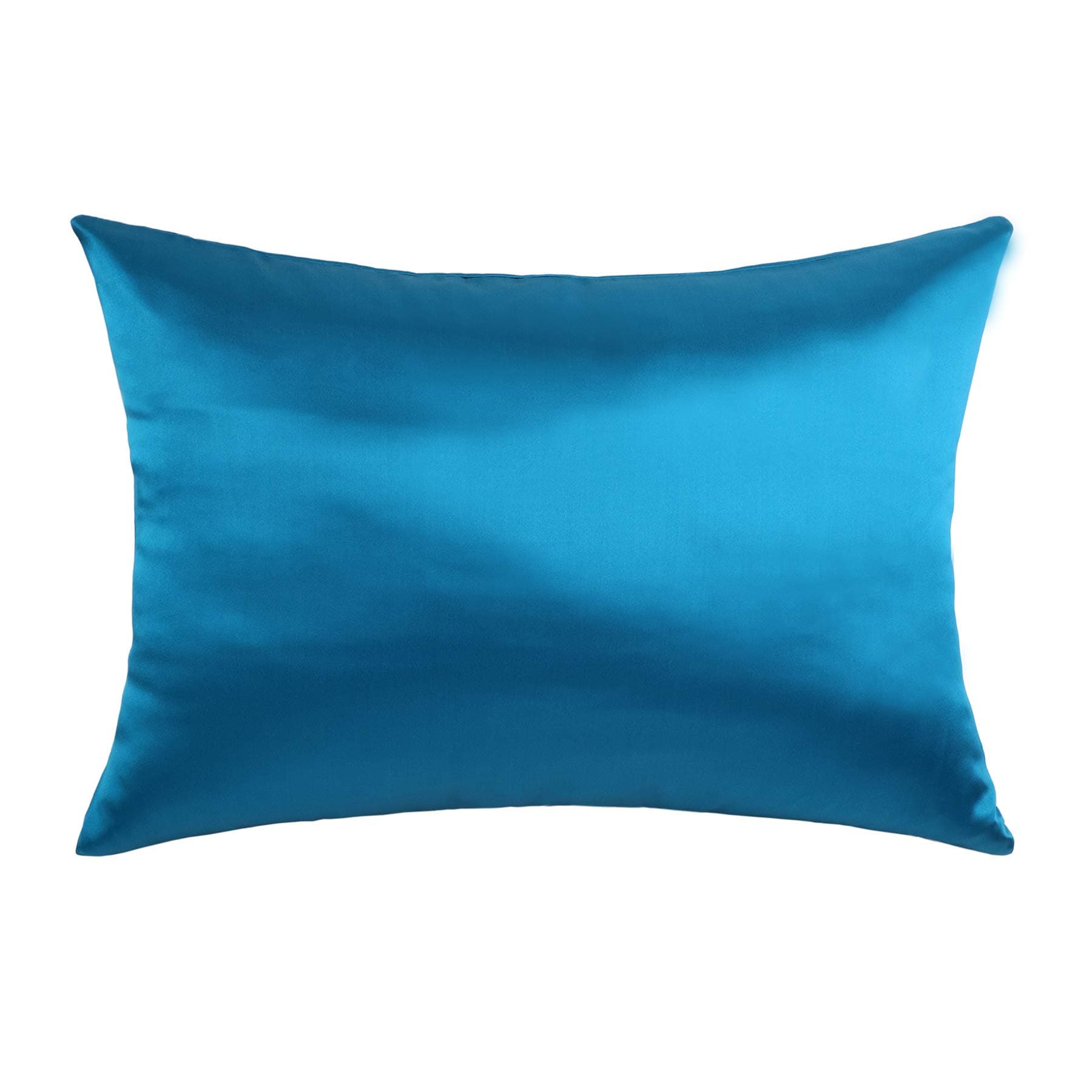 HodecoNature Silk Pillowcase 14x20 Double Sides 100% Mulberry Silk 19 Momme Thick Silk Pillow Cover for Bed Pillow Sham Cover Toddler Size 36x51cm Silk Pillowcase, Peacock Blue 1 Piece