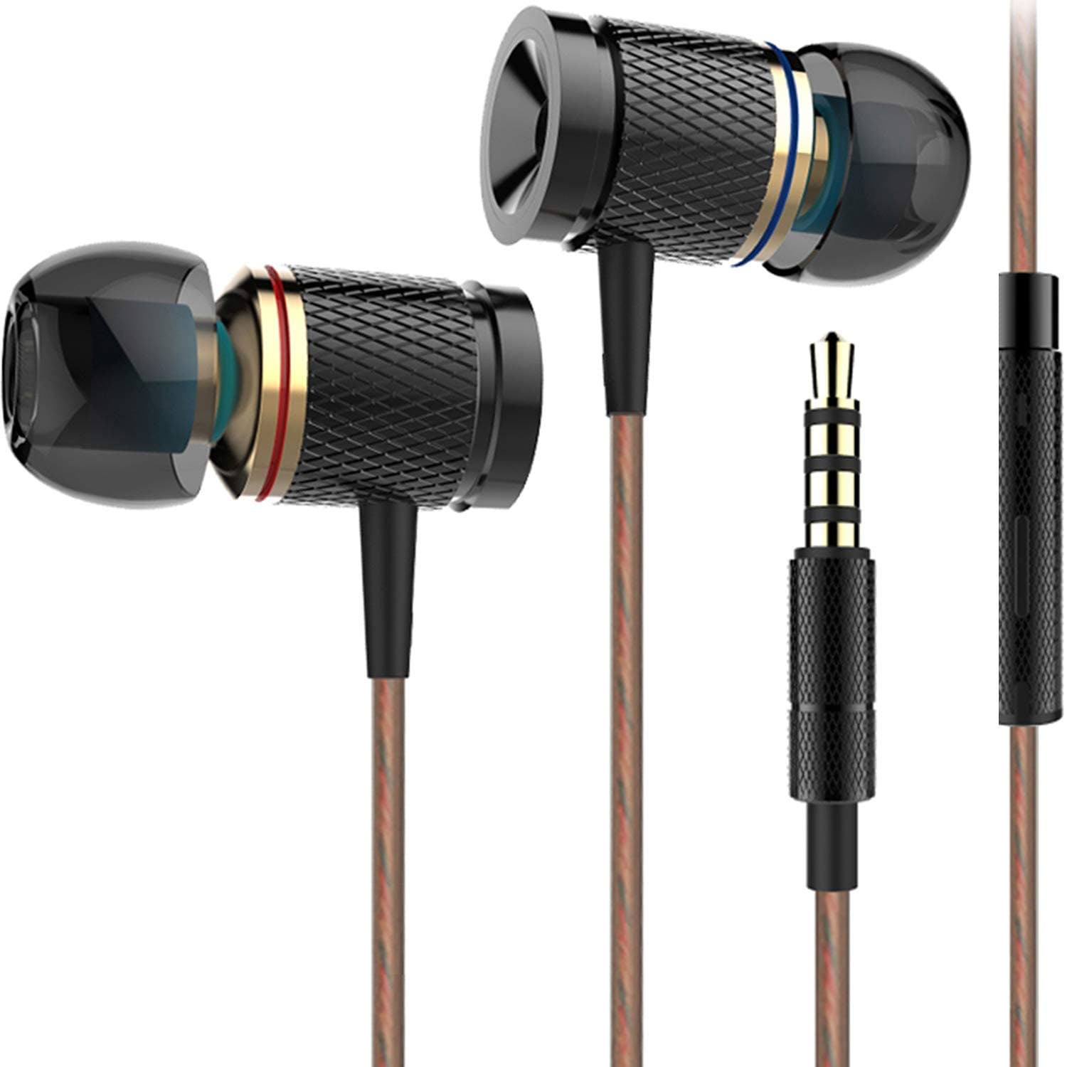 Ofuca X53 Earphones Headphones Noise Isolating In-Ear earbuds with Pure Sound and Rich Bass Compatible with Smartphone, MP3/MP4 Player Tablet and All 3.5mm Audio Device (With Microphone)