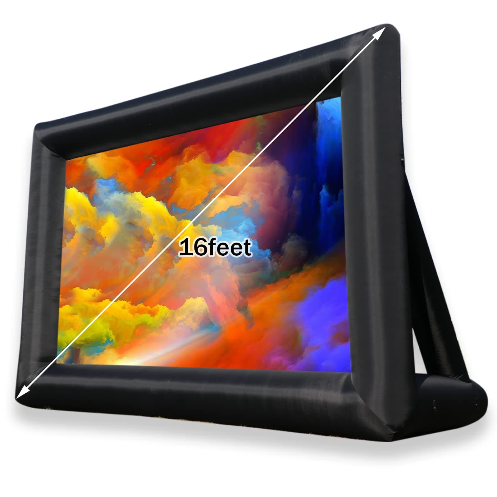 16ft Inflatable Movie Projector Screen, Indoor and Outdoor Projector Screen with Carry Bag for Front and Rear Projection