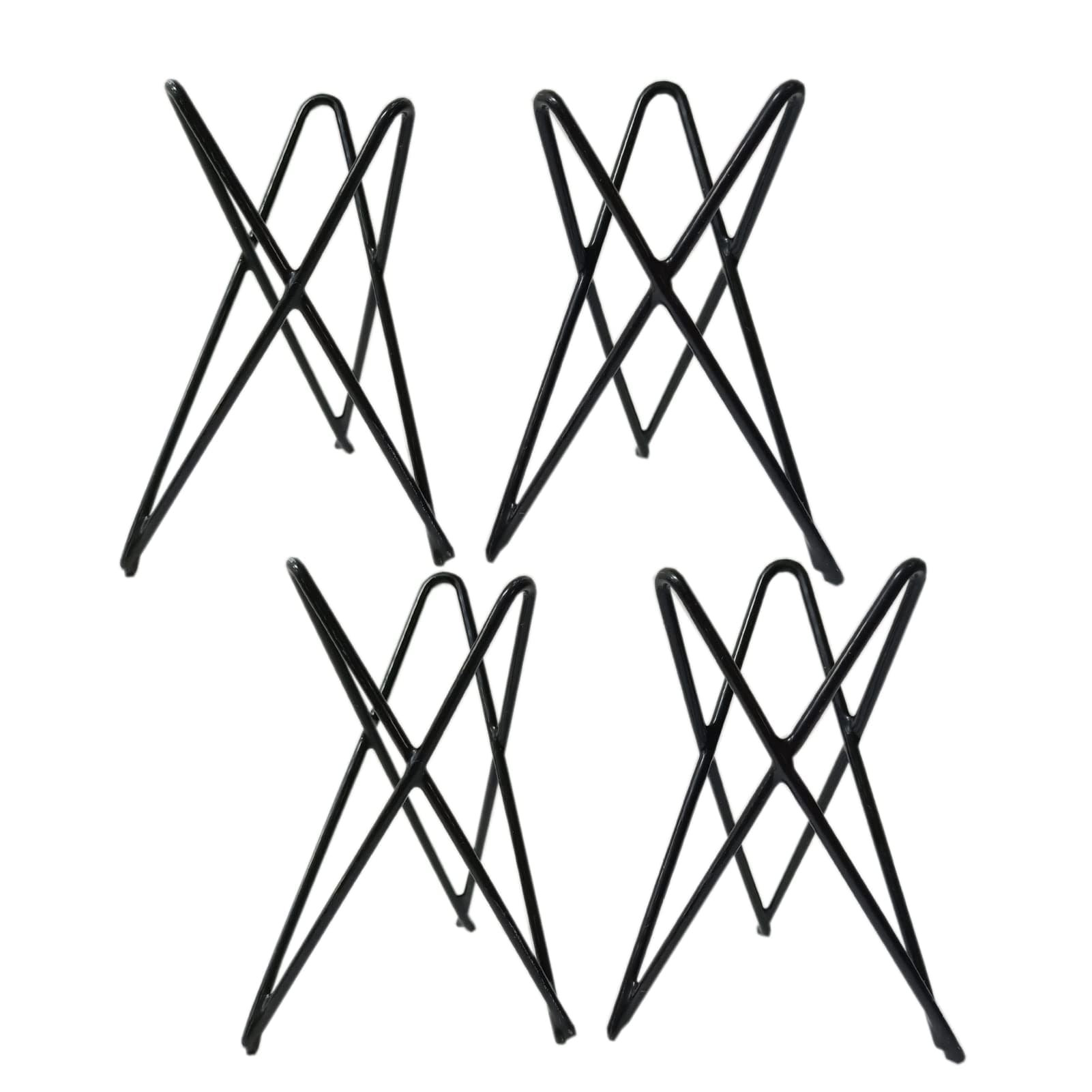 4 Black Air Plants Stand Desktop Geometry Airplants Holder Air Ferns Display Rack Air Tillandsia Metal Base Ornament for Plants