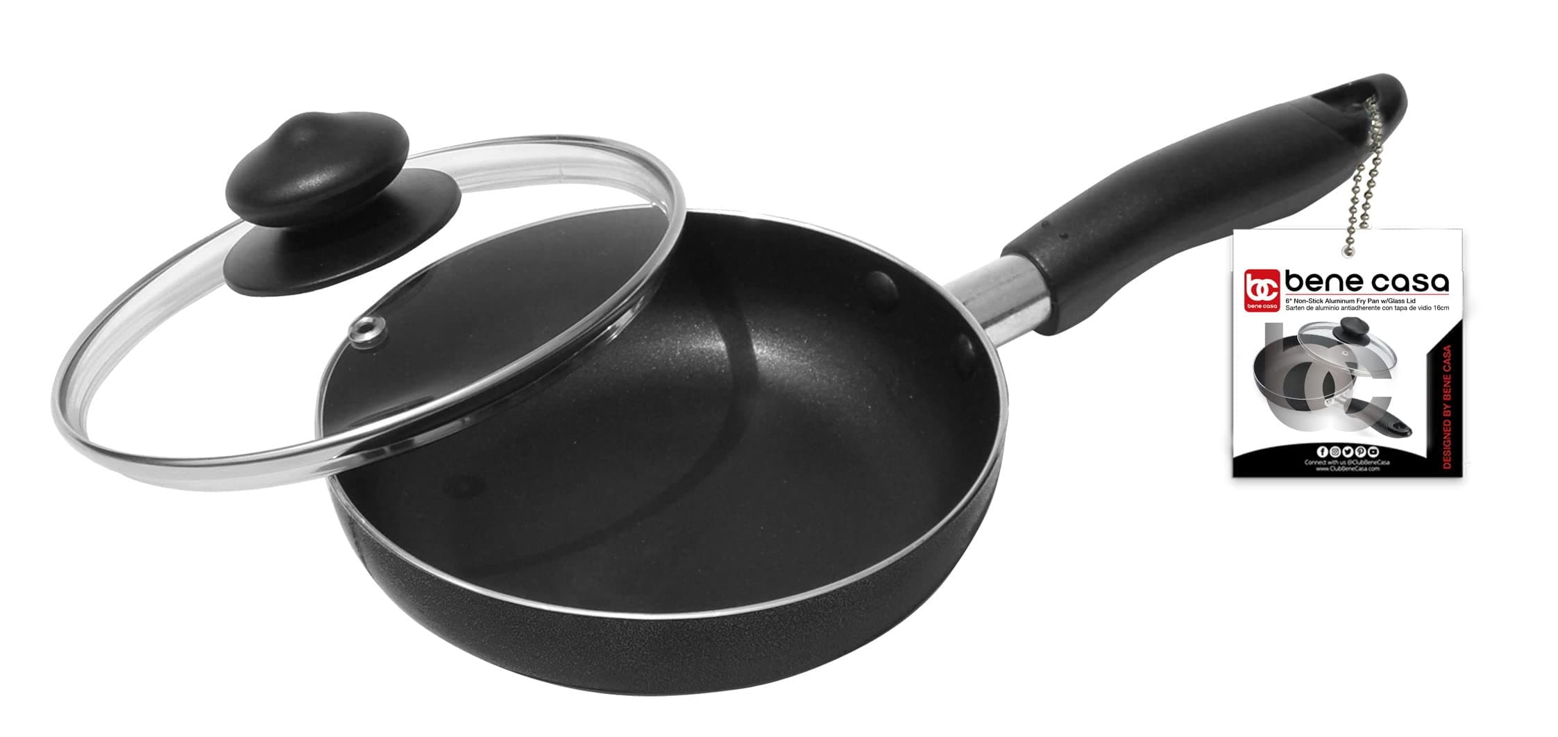 Bene Casa Frypan N/S 6" w/Glass Lid
