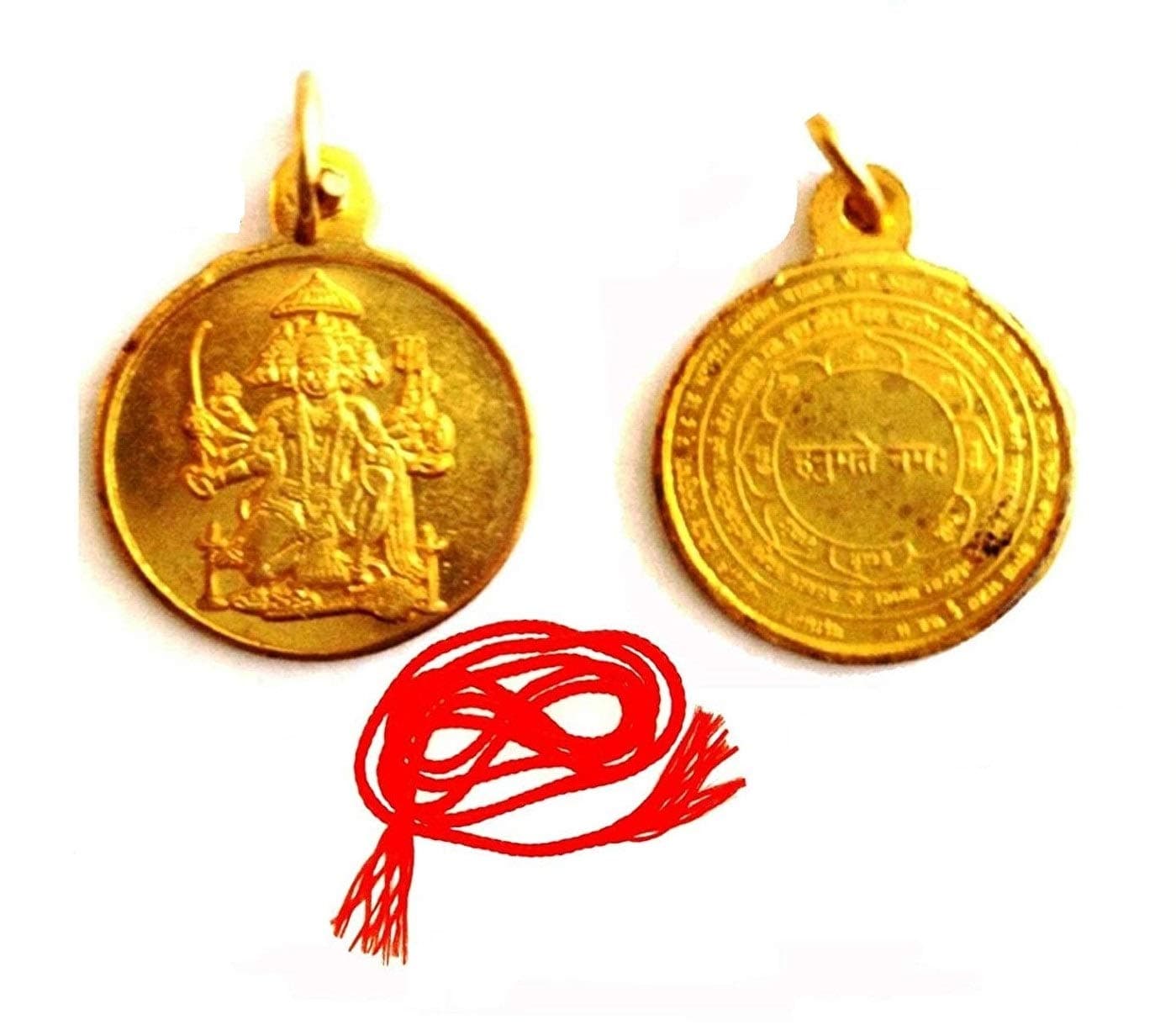 ClearZip Sri Panchmukhi Shree Panch Mukhi Hanuman Yantra Kavach Pendant Locket with Red Thread