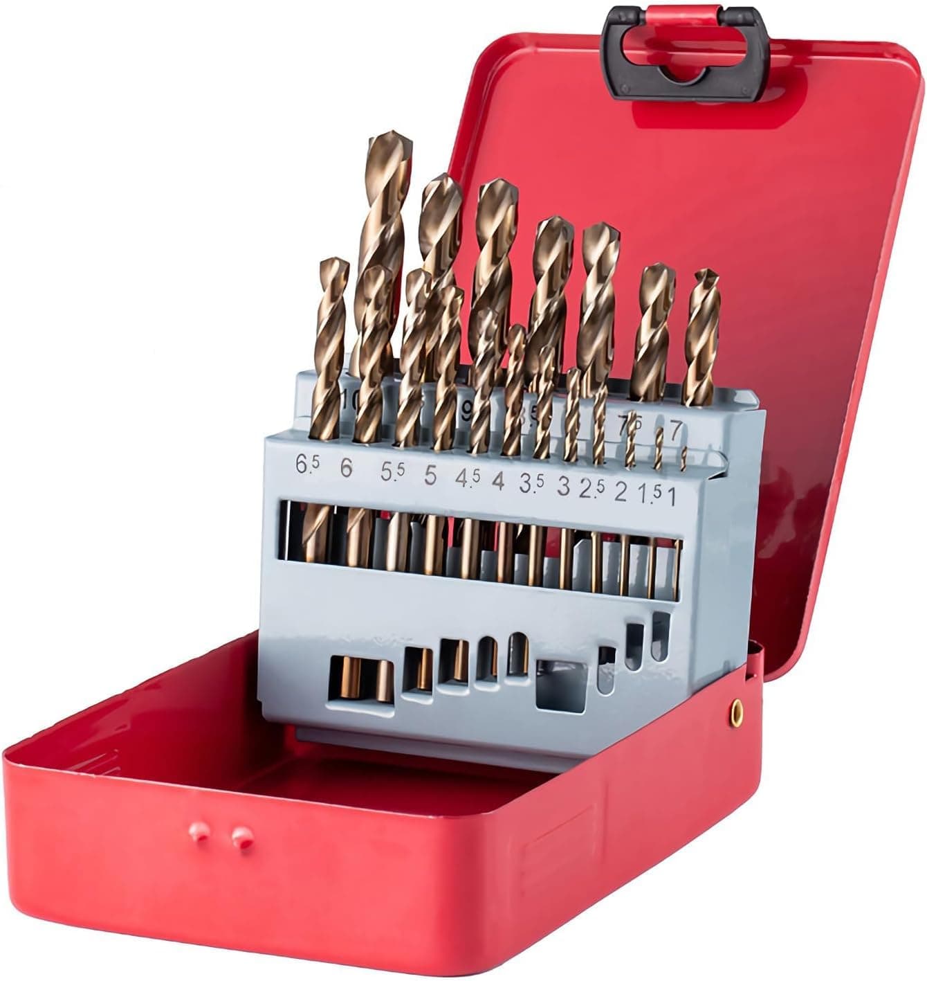 Hymnorq M35 Cobalt Steel Drill Bit Set, 19-Piece Metric (1mm-10mm), HSS-CO Jobber Bits with 135° Split Point & Metal Case, Professional Kit for Hardened Metal, Stainless Steel, Cast Iron