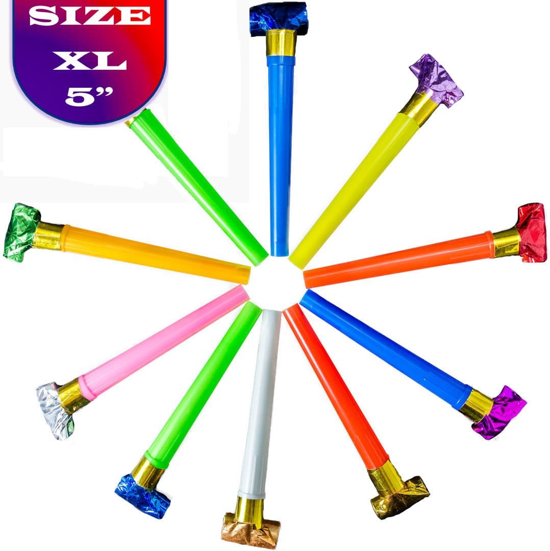 36 pcs XL Party Blowers With Noise / DJ Party Blowers / Squawkers / Party Supplies / Party Favors / Party Blowers