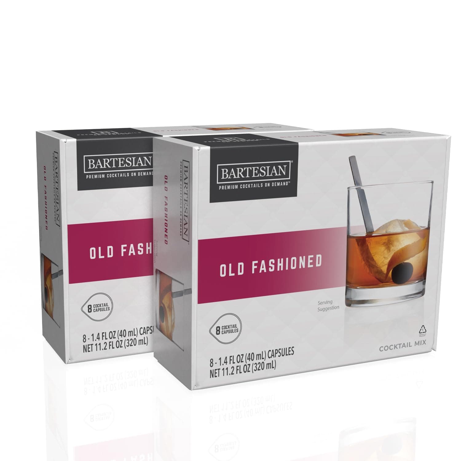 Bartesian 16-Pack Old Fashioned Mixer Capsules for Cocktail Machine – Home Bar Mixology Cocktails Mix Pod Capsule Set To Use With the Bartesian Cocktail Drink Maker Machine